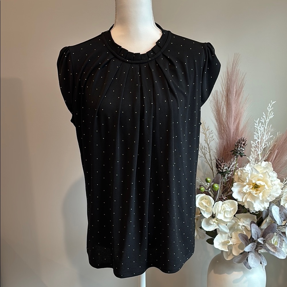 Elegant Black and White Polka Dot Top